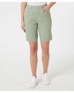 Hellgrüne Twill-Shorts, Janina, Bermudalänge, hellgrün