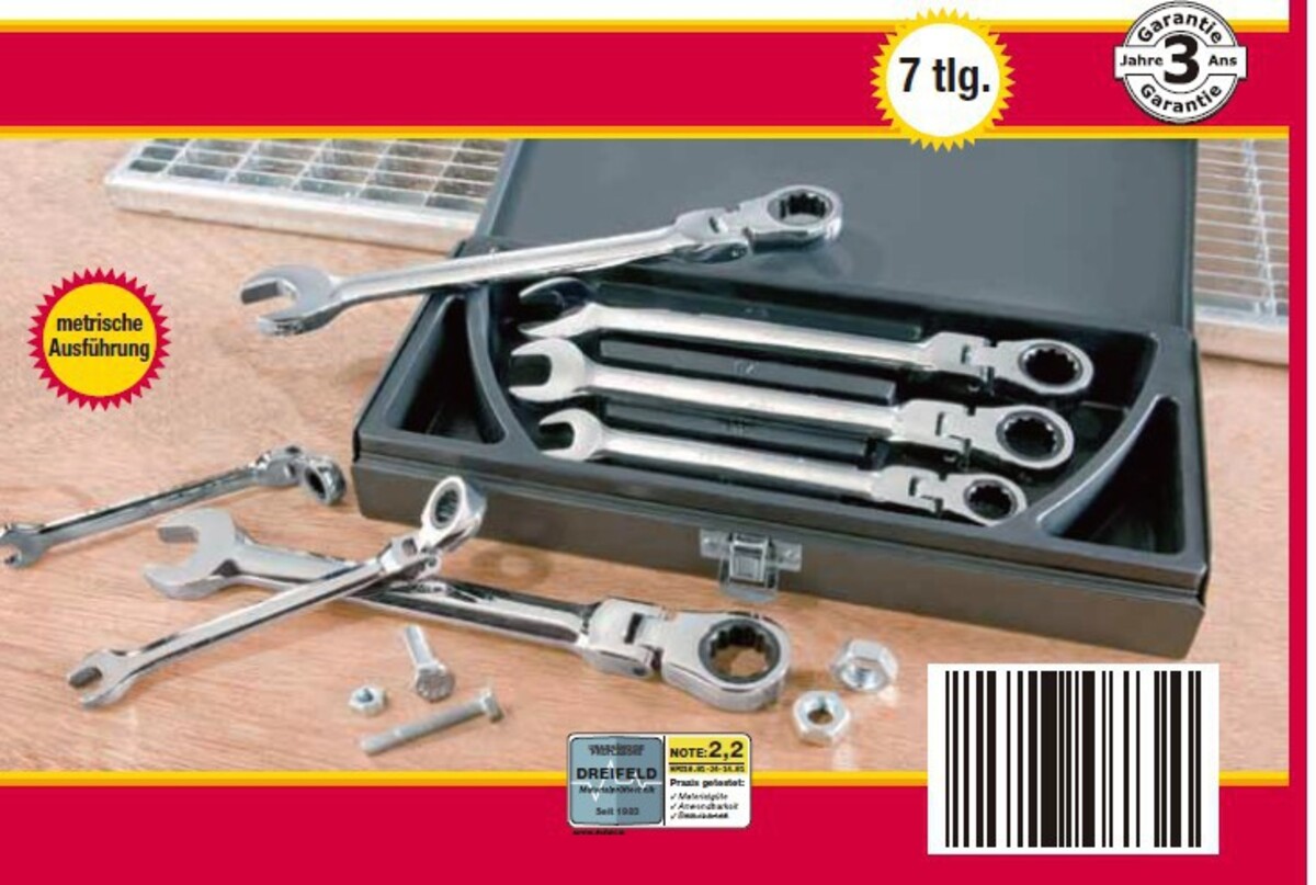 Bild 1 von Ratschen Ringschlüsselsatz 7tlg,