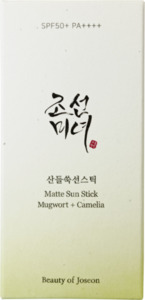 Beauty of Joseon Matte Sun Stick: Mugwort + Camelia LSF 50+, 18 g