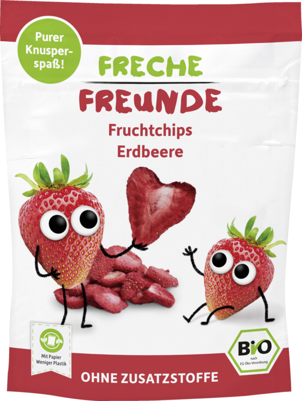 Bild 1 von Freche Freunde Bio Fruchtchips Erdbeere, 12 g