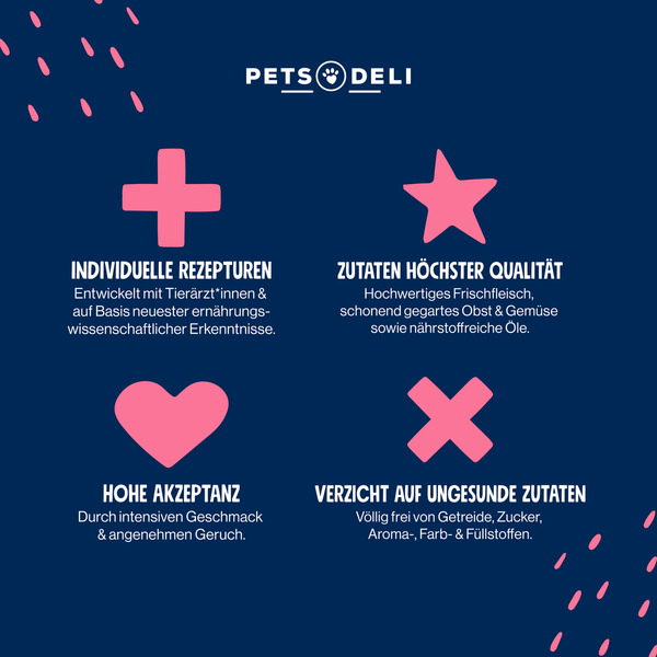 Bild 3 von Pets Deli Nassfutter Filet-Menü mit Hühnerfilet, Karotten & Löwenzahn für Katzen, 85 g