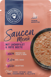 Pets Deli Nassfutter Saucen Menü mit Lachs & Rote Beete für Katzen, 70 g