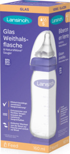 Lansinoh NaturalWave® Glas-Weithalsflasche 160ml Gr. S