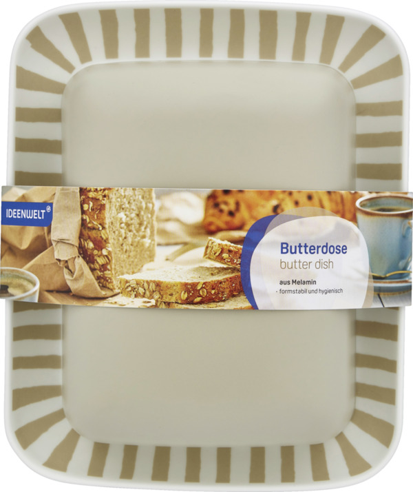 Bild 1 von IDEENWELT Butterdose taupe-streifen