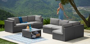 KONIFERA Gartenlounge-Set »Malta«, (25-tlg), Ecklounge, Sessel, Tisch 69x69 cm