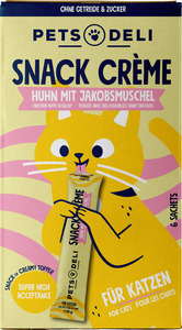 Pets Deli Creme Snack Huhn mit Jakobsmuschel für Katzen, 90 g