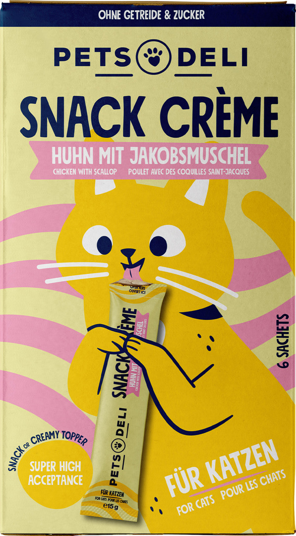 Bild 1 von Pets Deli Creme Snack Huhn mit Jakobsmuschel für Katzen, 90 g