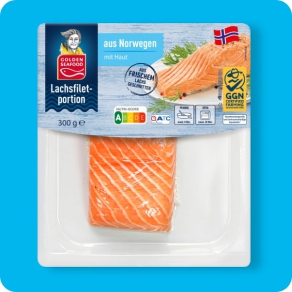 Bild 1 von GOLDEN SEAFOOD Norwegisches Lachsfilet, Mit Haut