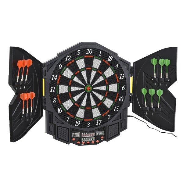 Bild 1 von HOMCOM Elektronische Dartscheibe inklusive 12 Pfeile schwarz, weiß, blau, rot 49 x 5,5 x 54,6 cm (BxTxH)   Dartboard Dartscheibe Dartpfeile Spiel Board