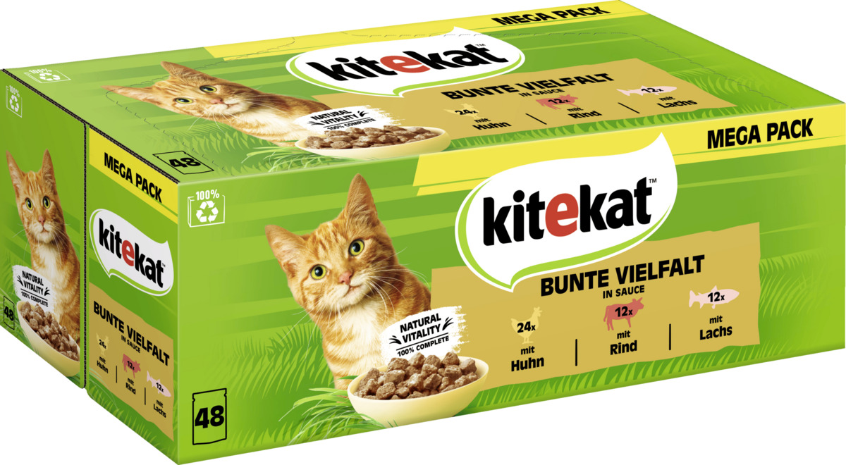 Bild 2 von Kitekat Katze Nassfutter Portionsbeutel Bunte Vielfalt in Sauce, 4.080 g
