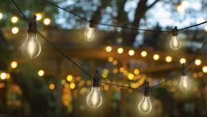 IDEENWELT Outdoor Glühbirnen Lichterkette schwarz
