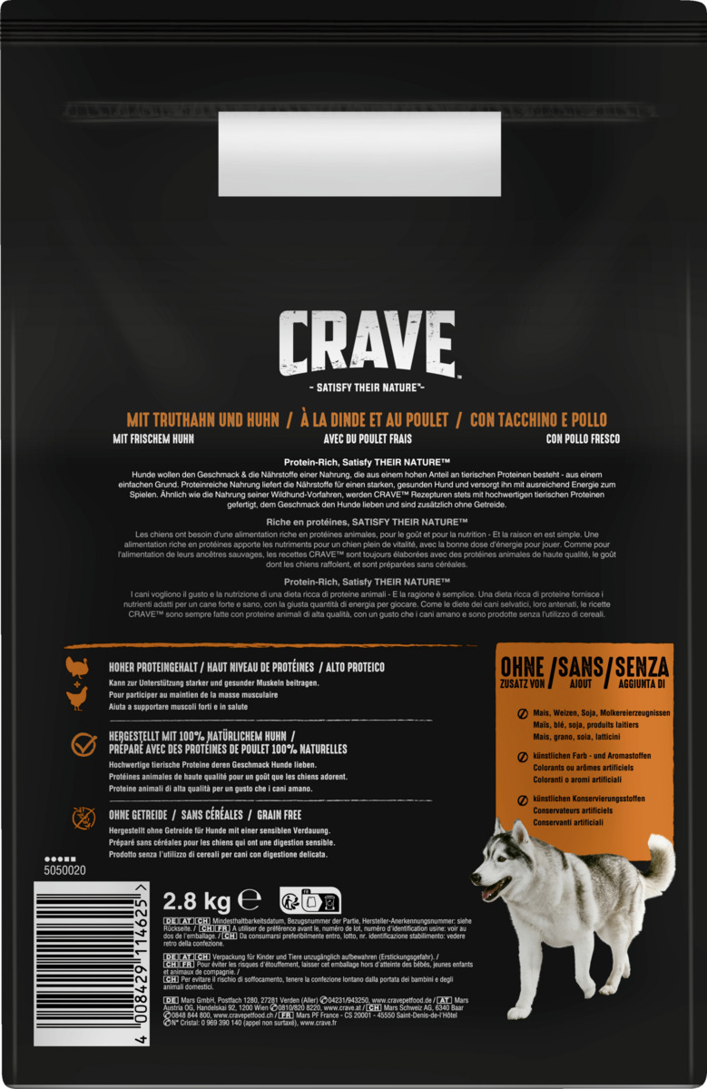 Bild 3 von Crave Adult Trockenfutter mit Truthahn & Huhn, 2.800 g