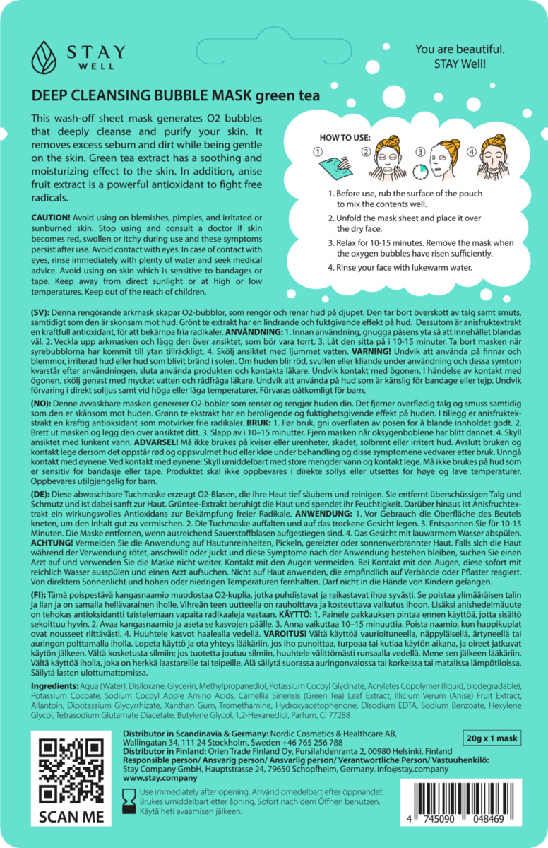 Bild 2 von STAY WELL Deep Cleansing Bubble Mask - Green Tea