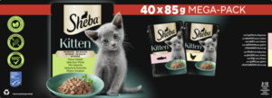 Sheba Kitten Feine Vielfalt in Sauce mit Lachs, mit Huhn Multipack, 3.400 g