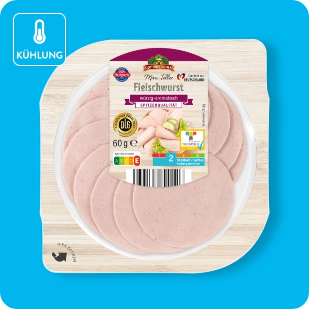 Bild 1 von GUT DREI EICHEN / GÜLDENHOF Mini-Teller, Fleischwurst oder Paprika-Schinkenwurst