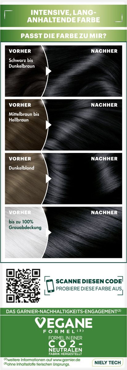 Bild 1 von Garnier Nutrisse Ultra Crème Dauerhafte Pflege-Haarfarbe 1 Tiefes Schwarz