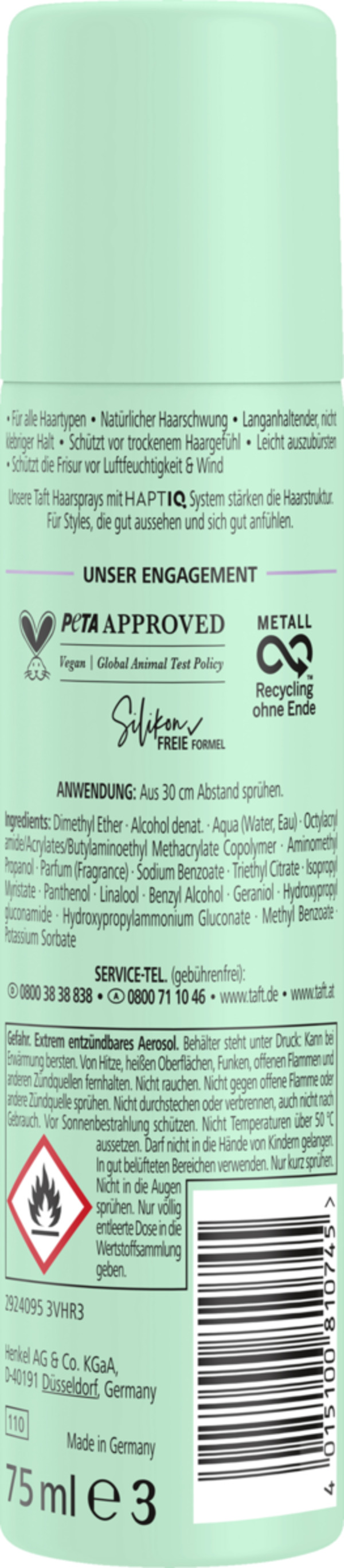 Bild 2 von Taft Haarspray Volumen Haltegrad 3, 75 ml