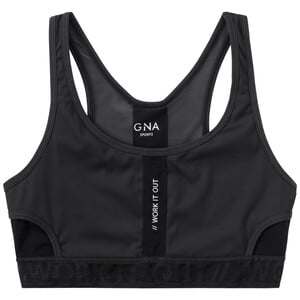 Damen Sport-Bustier mit Netzstoff SCHWARZ