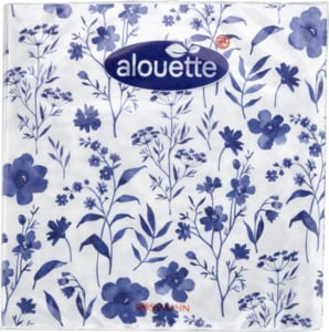 alouette Serviette blaue Blumen