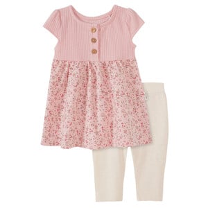 Newborn Kleid und Leggings im Set ROSA / CREME