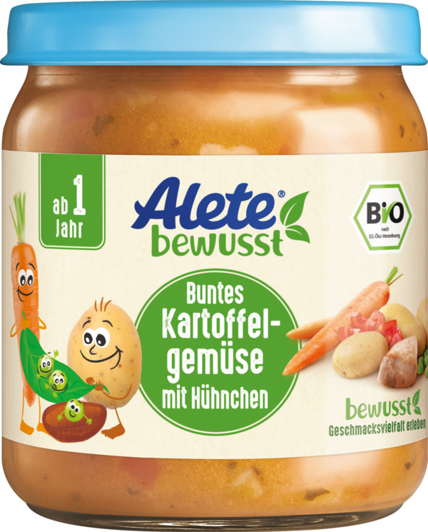 Bild 1 von Alete bewusst Menü Buntes Kartoffelgemüse mit Hühnchen ab 1 Jahr