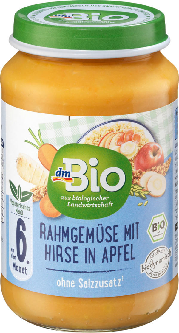 Bild 1 von dmBio Menü Rahmgemüse mit Hirse in Apfel ab dem 6. Monat, Demeter