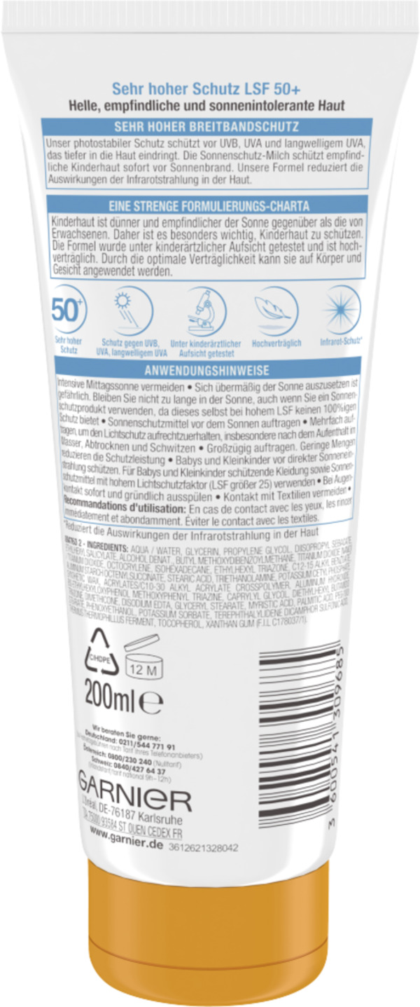 Bild 2 von Garnier Ambre Solaire Kids Sensitive Expert+ Sonnenschutzmilch, 200 ml