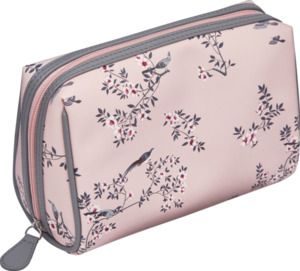 Travel Collection Schminktasche rosa mit Vogelmotiv