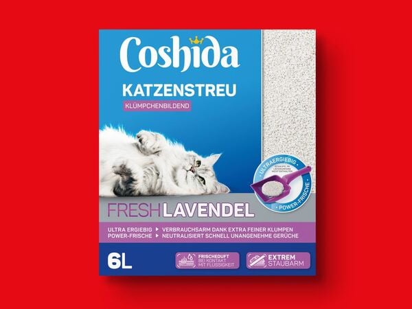 Bild 1 von Coshida Katzenstreu weiß mit Lavendelduft, 
         6 l