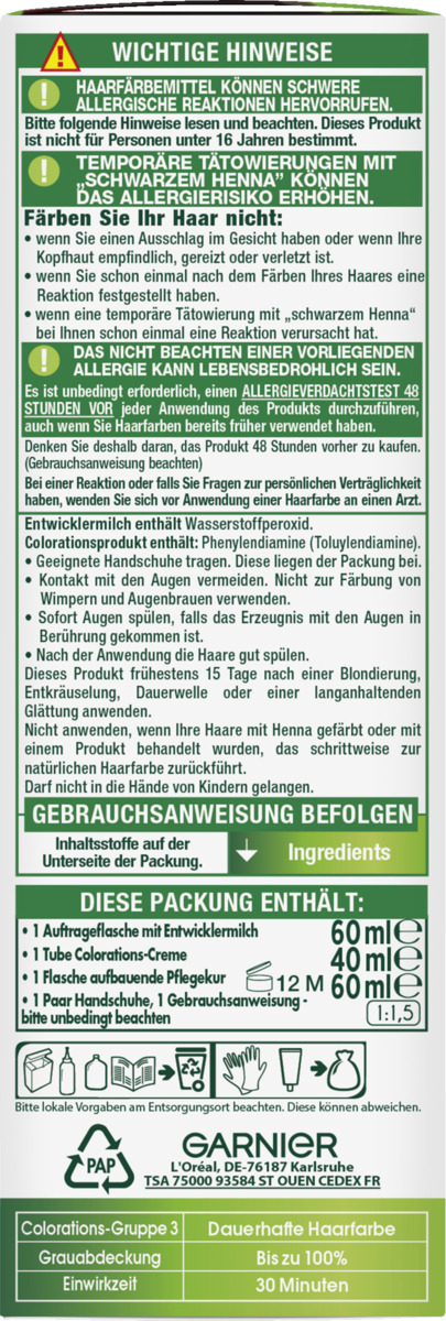 Bild 1 von Garnier Nutrisse Ultra Crème Dauerhafte Pflege-Haarfarbe 8.11 Aschiges Hellblond