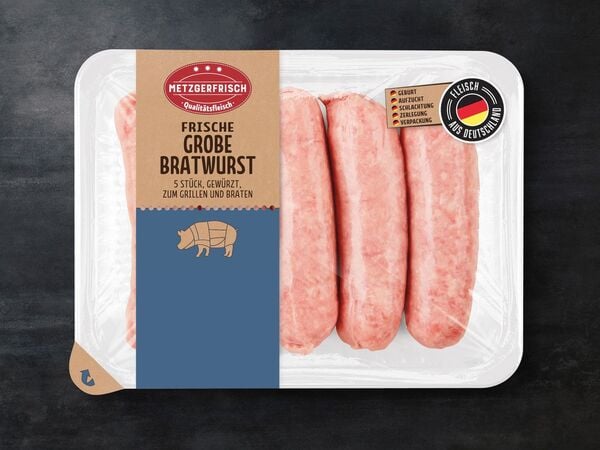 Bild 1 von Metzgerfrisch Frische Grobe Bratwurst, 
         400 g