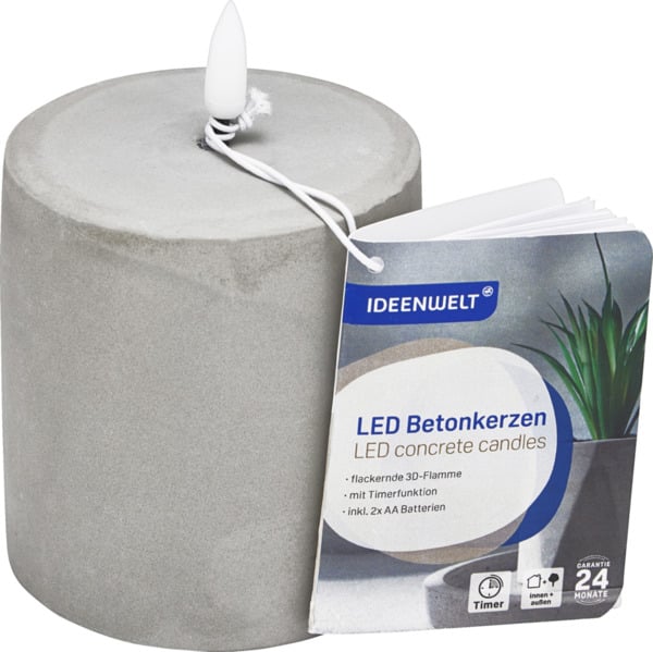 Bild 1 von IDEENWELT LED Betonkerze rund