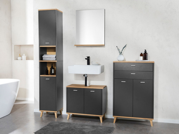 Bild 2 von LIVARNO home Badmöbel-Set »Corfu«, Eiche Artisan/anthrazit (3-teilig)
