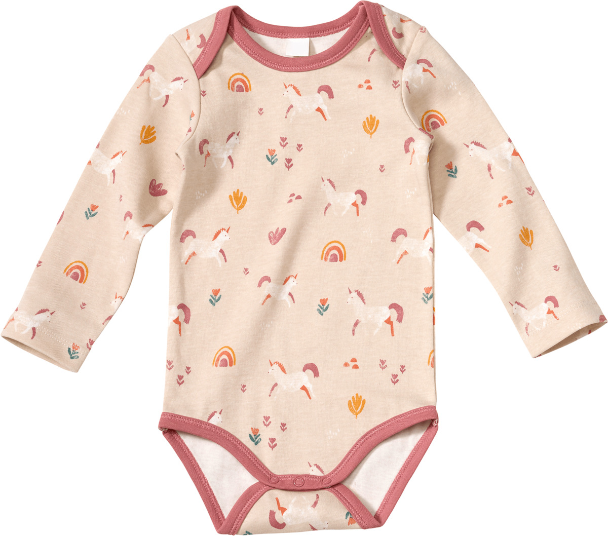 Bild 1 von ALANA Body Langarm mit Einhorn-Muster, beige, Gr. 74/80