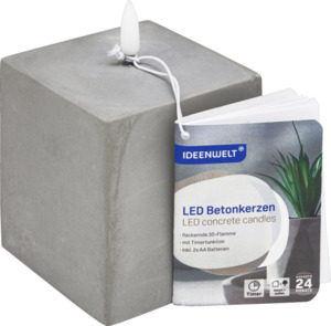 IDEENWELT LED Betonkerze eckig