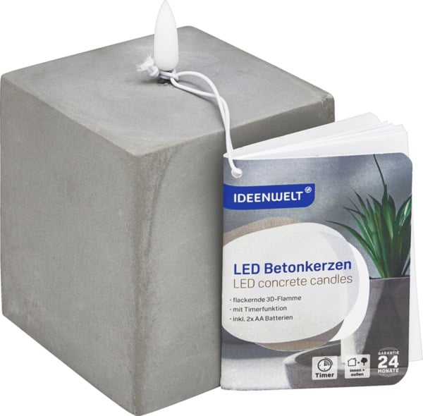 Bild 1 von IDEENWELT LED Betonkerze eckig