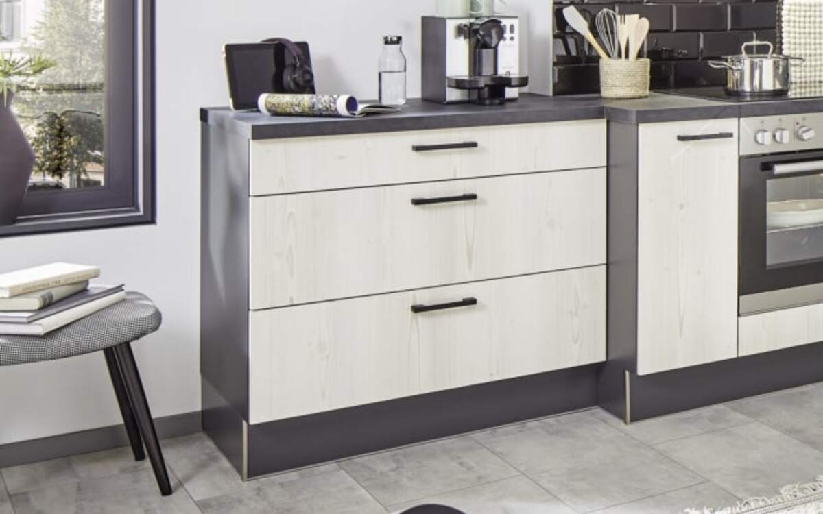 Bild 4 von Pino - Einbauküche PN 100/PN 80, Fichte Whitewashed Nachbildung, inkl. Elektrogeräte