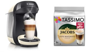 TAS1007 Tassimo Happy + Multi-Getränke-Automat Jacobs Latte Macchiato Vanilla