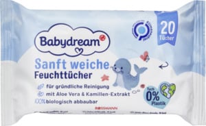 Babydream Babydream Feuchttücher 20er mit Aloe Vera und Kamillen-Extrakt