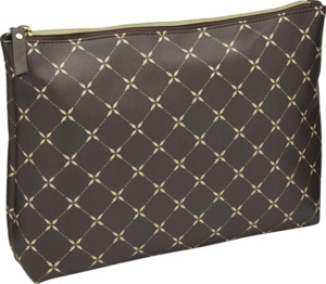 Travel Collection Damenkulturtasche braun/ecru mit Druck