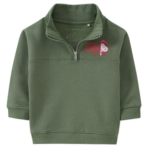 Peanuts Sweatshirt im Troyer-Style DUNKELGRÜN
