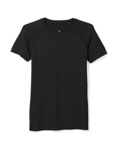 Damen-Sportshirt, nahtlos schwarz