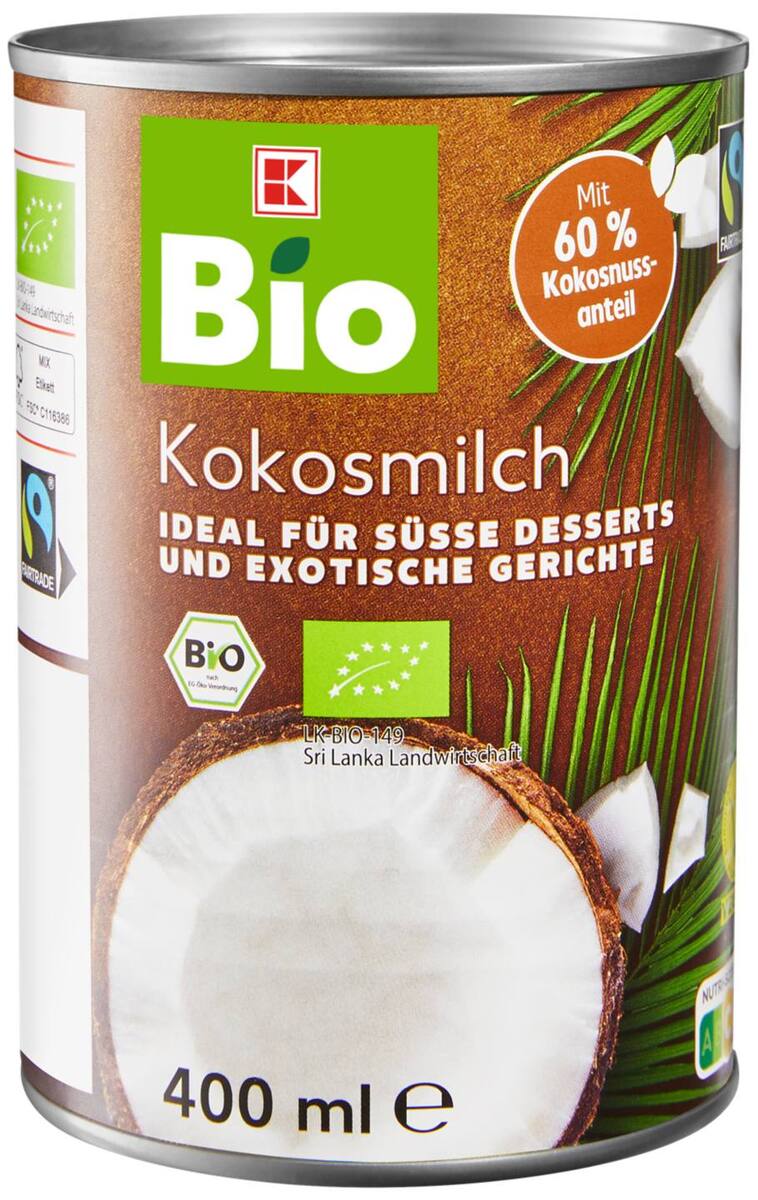 Bild 1 von K-BIO Bio-Kokosmilch, 400-ml-Dose
