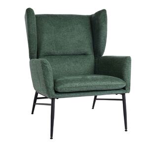 Lounge-Sessel MCW-L62, Ohrensessel Cocktailsessel Sessel Polstersessel, Stoff/Textil Metall ~ grün