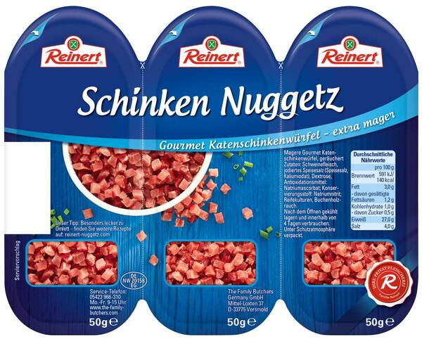 Bild 1 von REINERT Schinken-Nuggetz, 3 x 50-g-Packg.