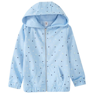 Mädchen Sweatjacke mit Blümchen-Allover HELLBLAU