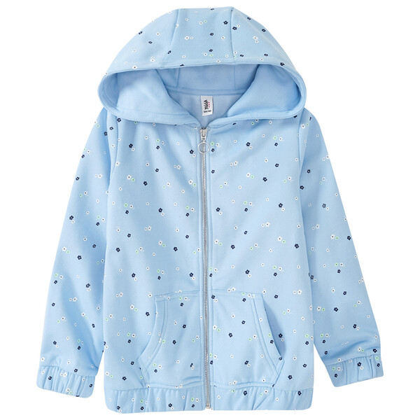 Bild 1 von Mädchen Sweatjacke mit Blümchen-Allover HELLBLAU