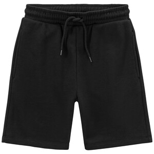 Jungen Joggingshorts unifarben SCHWARZ