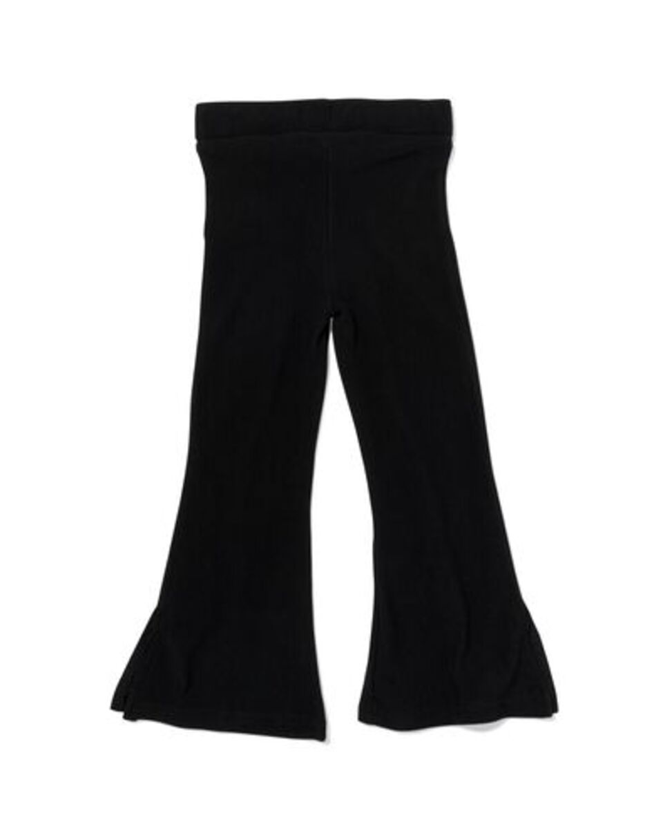 Bild 2 von Kinder-Leggings, gerippt, Schlaghosenschnitt schwarz