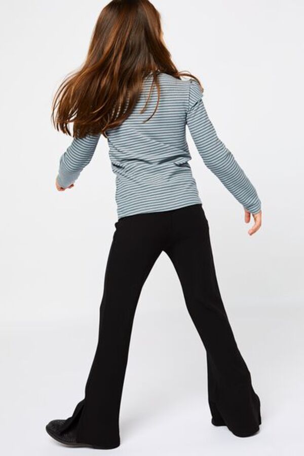 Bild 4 von Kinder-Leggings, gerippt, Schlaghosenschnitt schwarz